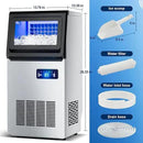 Ice Maker Commercial Ice Machine, 120lbs Per Day, Auto-Cleaning, Countertop Ice Maker with Basket and Scoop, for Home Party/RV Camping by CozyNest Decor