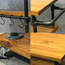 Industrial Portable Kitchen Island on Wheels,Bar Carts for the Home Wine Bar Beverage Coffee Cart,Metal Rolling kitchen carts and islands,Wood and Pipe 3-Tier Butcher Block Island Food Serving Cart by CozyNest Decor
