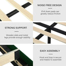 King Size Bed Frame, Velvet Upholstered Platform Bed with Vertical Channel Tufted Headboard and Footboard, No Box Spring Required, Easy Assembly, Green by CozyNest Decor