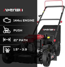 Gas Lawn Mower, 21" with 144cc 4-Cycle OHV Engine 3-in-1 Walk-Behind Push Lawn Mower (AV8621P1) by GreenHaven Gardens