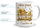 Hyturtle Personalized Bee Gnomes Mug - Bee Keeper Gifts For Women - Honeybee Gifts For Gnomes Lover - Animals Present For Lover - Teacher Appreciation Present - Custom Coffee Cup Ceramic Mug 11 15 Oz by CozyNest Decor
