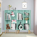 LEYAOYAO 5 Cube Bookshelf 3-Tier Bookcase with Legs,Mint Green Kids Book Shelf Cute Storage Organizer,Free Standing Open Toy Shelves Wood Bookshelves,Display Bookcases for Bedroom,Living Room,Nursery by CozyNest Decor
