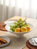 Kanwone Large Fruit Bowl for Kitchen Counter - Decorative Bowls for Home Décor - Ceramic Fruit Bowl, Pedestal Bowl - Modern Key Bowl for Entryway Table - 11.5 Inches, White by CozyNest Decor