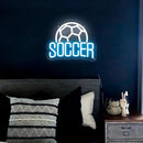 Soccer Neon Sign Dimmable LED Neon Signs for Wall Decor, Football Neon Light Sign for Bedroom Man Cave Gaming Room Party College Club Decor Sports Soccer Players Lover Gifts by GreenHaven Gardens