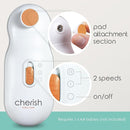 Cherish Baby Care Baby Nail Trimmer Electric - Automatic Safety Stop, BPA-Free & Safety-Tested Electric Nail File Baby, Includes 4 File Pads, 0-12+ Months by TinyTreasures Baby Boutique
