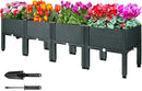 MAYOLIAH Raised Garden Bed with Legs 16.5" H Elevated Planter Box, Plastic Raised Beds for Gardening Vegetables Herb Flowers, Perfect for Indoor Outdoor Planting, 4 Boxes by GreenHaven Gardens