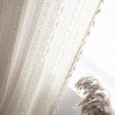 Sutuo Home Crochet Boho Curtain 63 Inches Length, Sheer Lace Handmade Tassels Knitted Window Treatment Vintage Rustic Bohemian Farmhouse Drape for Bedroom Rod Pocket 1 Panel 59" W x 63" L, Beige Wave by CozyNest Decor