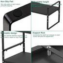 iPEGTOP 2 Pack Expandable Cabinet Storage Shelf Organizer Rack, Heavy Duty Steel Metal Spice Rack Adjustable Height Office Garage Pantry Shelf Space Riser for Counter Kitchen Organization, Black by CozyNest Decor