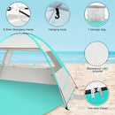 Venustas Beach Tent Sun Shelter for 3/4-5/6-7/8-10 Person, UPF 50+ UV Protection Beach Canopy, Lightweight and Easy Setup Cabana, Portable Shade Tent by TinyTreasures Baby Boutique