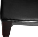 Adeco Storage Ottoman Foot Rest Stool, Leather Ottoman Footstool with Wood Legs and Hinged Lid, 18" Small Foot Stool Bench for Living Room, Bedroom, Black by CozyNest Decor