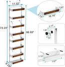 bukfen Over the Door Pantry Organizer, 8-Tier Adjustable Wooden Basket Kitchen Pantry Door Organization and Storage, 2 in 1 Wall Mount or Hanging Heavy-Duty Metal Hanging Kitchen Spice Rack,White by CozyNest Decor