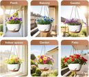 12 Inch Hanging Baskets for Plants Outdoor, Hanging Planters for Indoor Outdoor Plants, Hanging Planter with Self Watering, Hanging Flower Pots (White) by GreenHaven Gardens