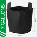 JERIA 12-Pack 7 Gallon, Vegetable/Flower/Plant Grow Bags, Aeration Fabric Pots with Handles (Black), Come with 12 Pcs Plant Labels by GreenHaven Gardens