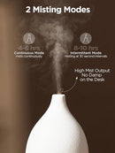 InnoGear Oil Diffuser, 150ML Ceramic Diffuser for Essential Oils Handcrafted Aromatherapy Diffuser Ultrasonic Cool Mist Humidifier with 2 Mist Modes Waterless Auto Off for Room Office, White Base by TinyTreasures Baby Boutique