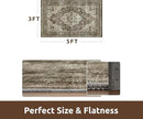 AMOAMI-3X5 Area Rug-Soft Washable Vintage Throw Accent Rugs for Living Room, Entryway, Bedroom, Kitchen, Bathroom, Laundry Room, Kitchen, Bathroom, Bedside, No Slip Brown/Coffee by CozyNest Decor