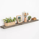 Solid Wood Floating Shelves, 8" Deep Rustic Reclaimed Barnwood Wall Hanging Floating Shelf with Invisible Heavy-Duty Metal Bracket | Wall Mounted | Farmhouse Style | 55 inches,1PC,Grey by CozyNest Decor