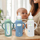 3 Pack Silicone Sleeves for Dr. Brown's Glass Baby Bottles - Drop Protection Baby Bottle Sleeves,Compatible with Dr. Brown's Newborn Glass Bottles,with Silicone Handles,8 oz by TinyTreasures Baby Boutique