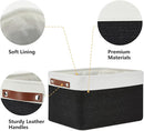DULLEMELO Canvas Storage Bin with Handles, Fabric Bins for Shelves, Bedroom, Office,Nursery,Fabric Storage Baskets for Toys, Clothes,Gift(3-Pack Medium-15 inch X 11 inch X 9.5 inch , White&Black) by TinyTreasures Baby Boutique