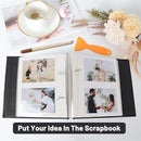 RECUTMS Photo Album Self Adhesive Magnetic Scrapbook 4x6 5x7 8x10 Pictures Scrapbook Album, 40 Pages Photo Book for DIY Baby Family Wedding with Metal Pen and Plastic Board (Black) by TinyTreasures Baby Boutique