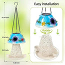 Mushroom Solar Bird Feeders for Outdoors Hanging Metal Wild Bird Feeder Garden Lantern with S Hook for Garden Decoration Blue by CozyNest Decor