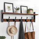 Tatub 29" Rustic Coat Rack Wall Mount with Shelf, Entryway Wall Hooks with Shelf, Coat Hangers for Bathroom, Living Room, Bedroom, Rustic Black by CozyNest Decor
