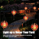 Hot Air Balloon Solar Lantern - Simulated Flickering Flame Hummingbird Glass Lantern, Outdoor Hanging Yard Light Waterproof IP65 & Weather Resistant for Garden Patio Lawn Porch Decor Gfit