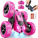 RC Cars, Rose Remote Control Car for Girls, 2.4 GHZ Double Sided RC Stunt Car 360° Rotating Remote Control Crawler with Headlights Car Toys for 6 7 8 9 10 11 12 Girls Birthday Gift by TinyTreasures Baby Boutique