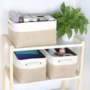 Kntiwiwo Foldable Storage Bins 15" x 10" x 9.5" Fabric Storage Basket Cube with Handles Large Linen Closet Organizer Bins for Organizing Shelf Home,Set of 3, Beige by CozyNest Decor