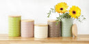 DII Kitchen Accessories Collection, Textured Matte Ceramic Canister Set, Avocado, Vine, 3 Piece by CozyNest Decor