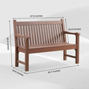 Psilvam Garden Bench, 2-Person Poly Lumber Patio Bench, All-Weather Outdoor Bench That Never Rot and Fade, Suit for Garden, Porch and Park(Brown) by GreenHaven Gardens