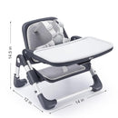 Bear Booster Seat for Kitchen Chairs, Portable High Chair for Babies 6–12 Months, Adjustable 3-Level Foldable Booster with Removable Tray, Ideal for Home, Outdoor, Camping, and Travel by TinyTreasures Baby Boutique