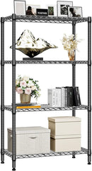 1000 lbs 4 Tier Shelf Metal Storage Shelves Shelving Wire Rack Heavy Duty Closet Organizers for Garage Kitchen Bathroom Laundry Black 13.8" D x 35.4" W x 59.5" H by CozyNest Decor