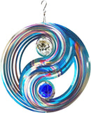 FONMY Mandala Wind Spinner w/Crystal Ball-Fengshui 3D Stainless Steel Hanging Spinners Worth Gift Christmas Decoration Indoor/Outdoor Garden Décor Kinetic Yard Art 12 Inches Wind Sculpture by GreenHaven Gardens