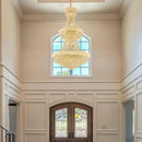 31 - Light Large Empire Crystal Chandelier for High Ceiling Foyer Entryway Staircase Living Room Dining Room Gold Finish by CozyNest Decor