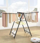 APEXCHASER Foldable Clothes Drying Rack, Metal Laundry Drying Rack Collapsible, Ultra Thin Clothes Rack for Sweater Bra Towel for Indoor & Outdoor Use, Height Adjustable Gullwing Clothes Airer, Black by CozyNest Decor