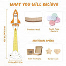 Personalized Name Height Chart for Kids, Cute Rocket Wooden Growth Chart for Kids, Wall Height Chart for Children, Cute Wall Ruler for Kids, Track Height Measurement, Easy to Install by CozyNest Decor