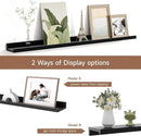 Picture Ledge Shelf for Wall, Floating Shelves Set of 4, 36 Inch Long Nursery Book Shelves for Toys Storage, Kids Bookshelf Wall Mounted for Books Photo Frames, Black by TinyTreasures Baby Boutique
