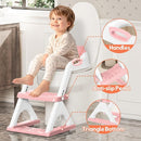 SKYROKU Potty Training Seat for Toddlers – 2-in-1 Adjustable Potty Ladder with Step Stool, Anti-Slip Cushion, Splash Guard & Extra-Wide Pedals, Supports 200+ lbs, Ideal for Boys & Girls (Pink) by TinyTreasures Baby Boutique