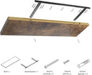 Wall Shelf Set of 2, Rustic Brown Floating Shelves 30 in W x 10 in D x 1 in H, Wooden Floating Wall Shelf with Invisible Brackets for Living Room/Bedroom/Bathroom/Kitchen Storage and Decor by CozyNest Decor