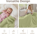 Threadmill Muslin Blanket for Twin Size Bed | 4-Layer Gauze Cotton Throw | Soft, Breathable, and Lightweight for All Seasons | Ideal Blanket or Bed Blanket | Sage Green by TinyTreasures Baby Boutique
