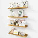 Picture Ledge Shelf, Wood Floating Shelves Set of 4, 24 inch Picture Ledge Shelves, Photo Ledge Nursery Book Shelves Wall Mounted for Living Room Kids' Room Bedroom, Color Oak by TinyTreasures Baby Boutique