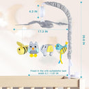 VZO Baby Crib Mobile with Music and Lights, Mobile for Crib with Remote Control, Rotation, Starlight Projection, Crib Toys for Babies Boys Girls Gray by TinyTreasures Baby Boutique