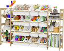 Toy Storage Organizer, with 4-Tier Toy Shelf and 12 Bins, Kids Bookshelf and Toy Storage with 6 Shelves for Kids Room Bedroom Playroom Nursery Room by CozyNest Decor
