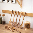 Gudamaye 13 inch Long Wooden Spoons for Cooking,Wooden Utensils for Cooking with Utensils Holder,9 PCES Wooden Kitchen Utensils Set with Utensils Holder and Spoon Rest,Natural Teak Wooden Spoons Set by CozyNest Decor