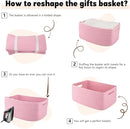 OIAHOMY Storage Basket for Shelves, Closet Cube Storage Bins Baskets for Clothes Blanket Towels, Baby Nursery, Toy Baskets Box, Woven Rope Basket, 15.75*11.81*7.09 IN, 2 Packs Pink by TinyTreasures Baby Boutique