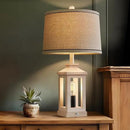 23.75" Retro Farmhouse USB C+A Ports Table Lamp with 3 Way Dimmable Touch Control White Nightlight Vintage Modern Lamp for Living Room Bedroom with 2 Light Sources by CozyNest Decor