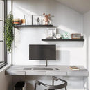 BAMEOS Floating Shelves, Black Wall Mounted Wooden Shelves with Invisible Brackets Set of 2,47 x 9 by CozyNest Decor