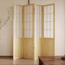 5.6FT Room Divider and Folding Portable Partition Screen, Chinese Japanese Shoji Style for Room Separation - 4 Panel (Natural) by CozyNest Decor