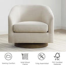 CHITA Swivel Accent Chair, FSC Certified Upholstered Fabric Barrel Chair for Living Room, Fully Assembled, Linen by CozyNest Decor