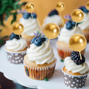75 Pieces Gold Cake Balls Topper Decorations Foam Cupcake Topper Mini Balloon Cake Topper Balls Cake Picks for Cake Deco Birthday Party Wedding by TinyTreasures Baby Boutique